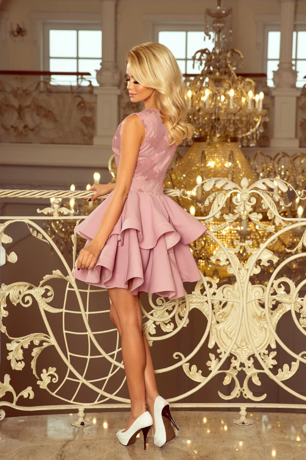 200-10 CHARLOTTE - ексклузивна рокля с дантелен деколте - ЛИЛА